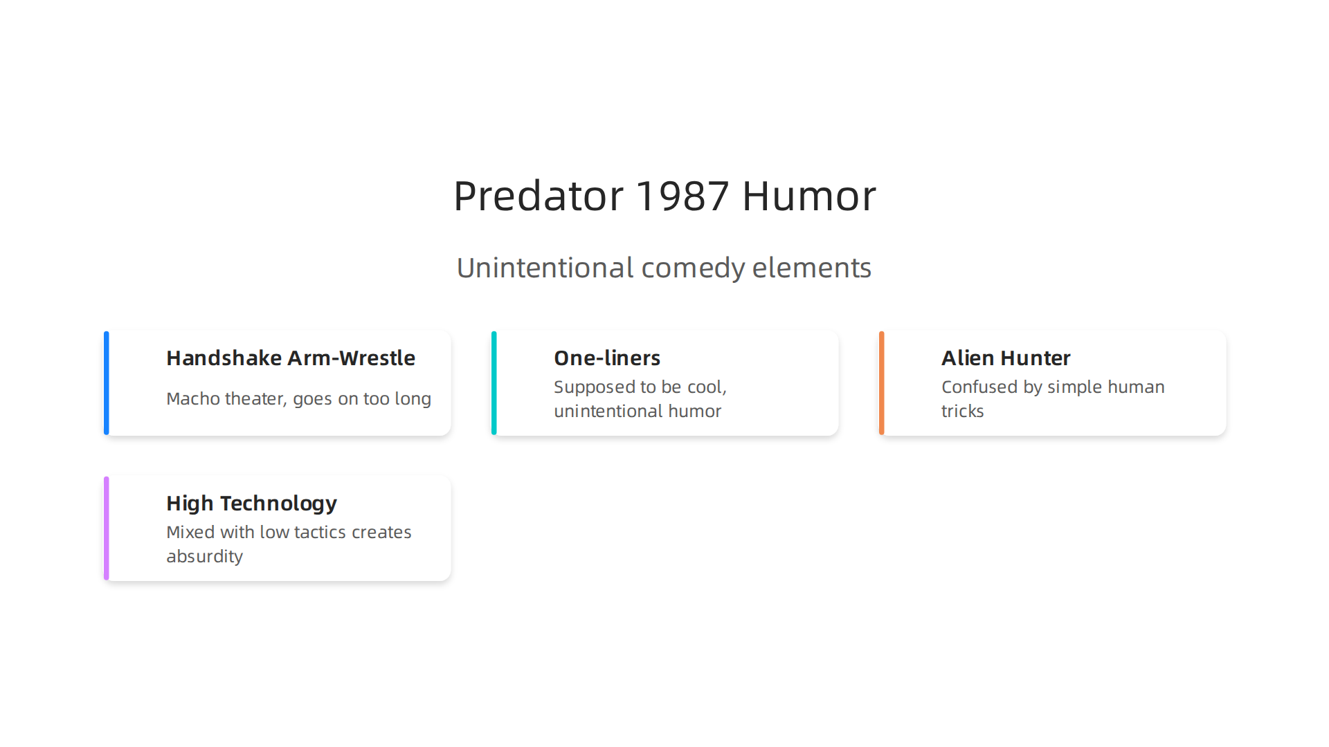 The 1987 Predator film, intended as a tense action movie, now offers unintentional comedic gold.