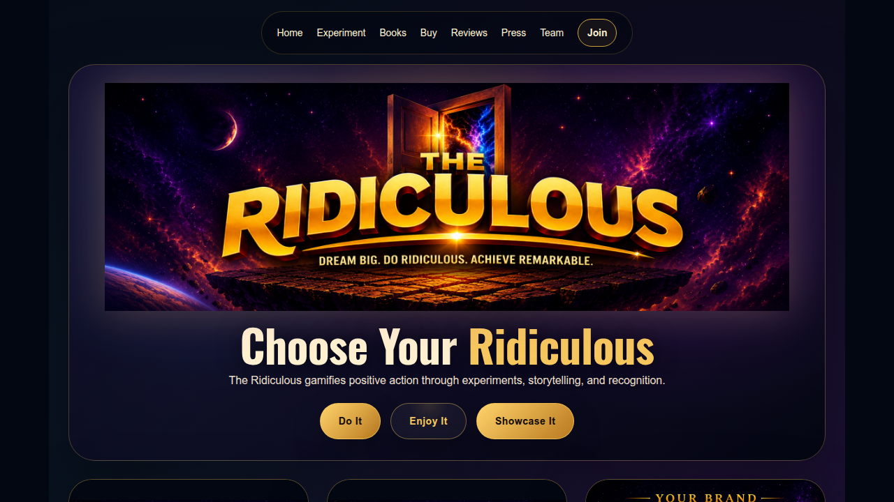 The homepage for 'Absurd Humor Fans,' a platform offering unique and clever comedy content.